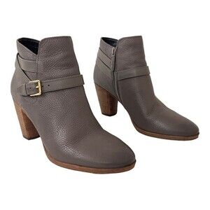Cole Haan Size 10 Cassidy Grand Pebbled Leather Ankle Boots Ankle Straps